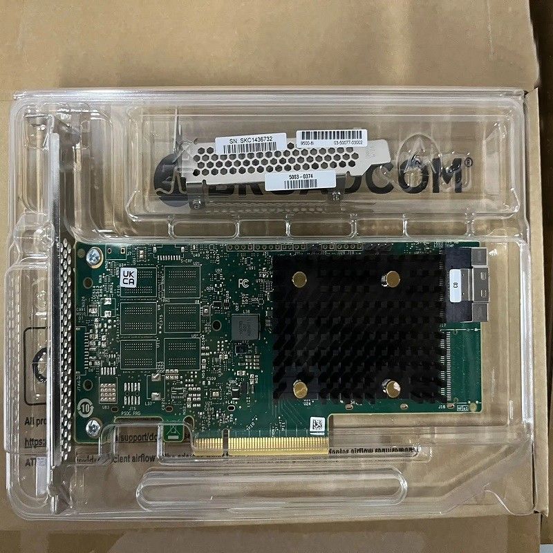 Broadcom HBA Server Array Card 9500-8i Tri Mode Storage Controller SATA 6Gbps SAS 12Gbps PCIe El sistema de almacenamiento de los servidores de Broadcom HBA es el sistema de almacenamiento de los servidores de los servidores de Broadcom