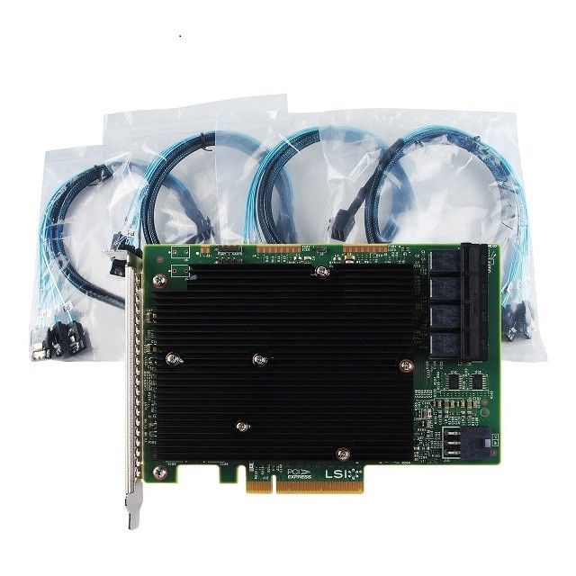 Tarjeta de matriz de servidor LSI SAS 9300-16I 12GBS HBA BUS ADAPTER CARD Modo 4SFF-8643 SATA Cable